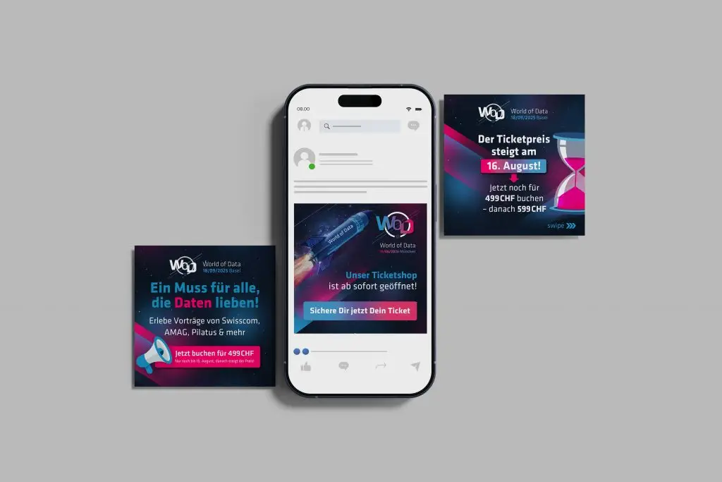 World of Data 2025 – Social-Media-Werbebanner (Ticketshop & Countdown)